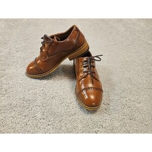 Ashford Hayes Boys Brown Cap Toe Oxford‎ Dress Shoes Size 10Y Lace Up Classic